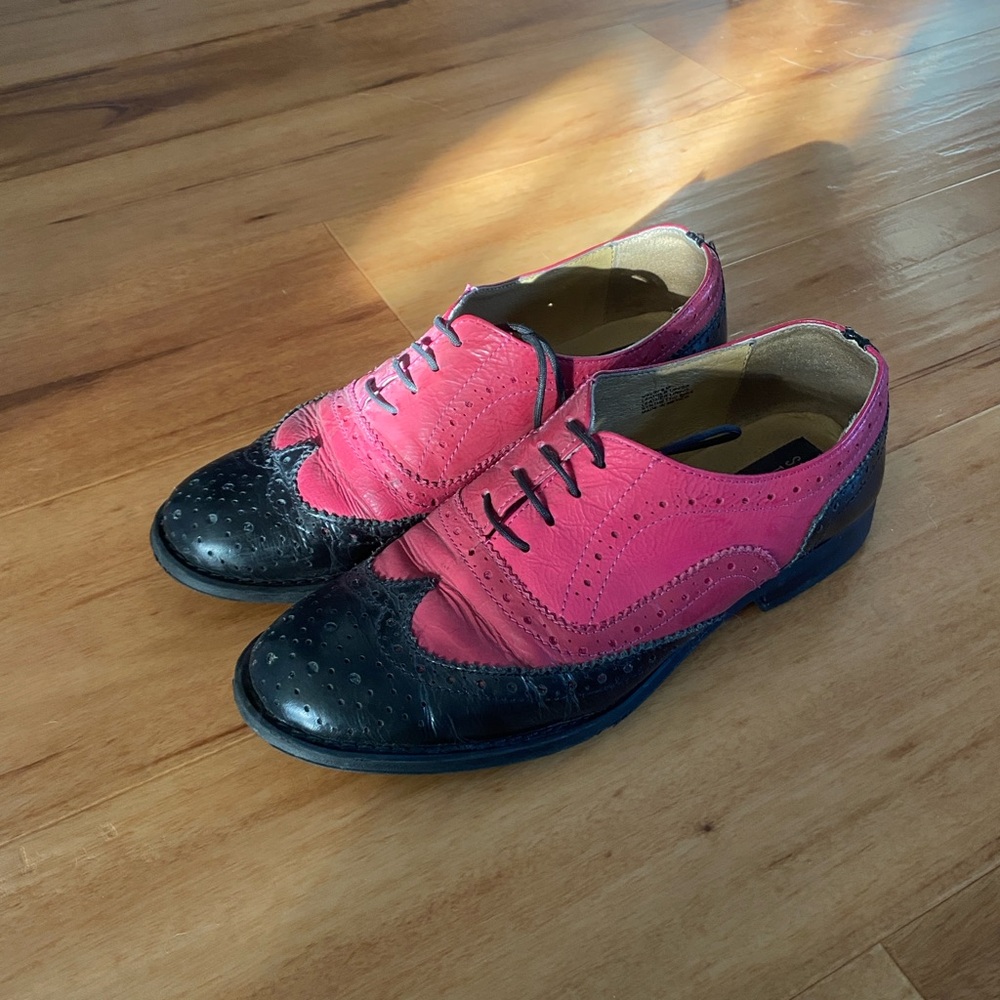 Madewell Pink and Black Women's Loafers